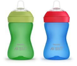 Sippy Cup AVENT Philips My Grippy Spout 300 ml, pacote com 2 unidades azul/verde