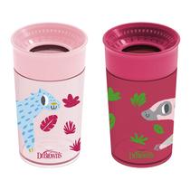 Sippy Cup Dr. Brown's Milestones Cheers 360 300 ml, pacote com 2 unidades, rosa