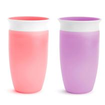 Sippy Cup Munchkin Miracle 360 Toddler 300 ml, pacote com 2 unidades rosa/roxo Sippy Cup Munchkin Miracle 360 Toddler 300 ml, pacote com 2 unidades rosa/roxo