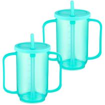 Sippy Cups Sliner, 2 peças para adultos, 350 ml com canudo e tampa azul