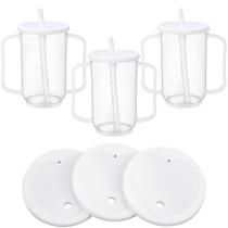 Sippy Cups Sliner, 3 peças para adultos, 350 ml, à prova de derramamento, com palha branca Sippy Cups Sliner, 3 peças para adultos, 350 ml, à prova de derramamento, com palha branca