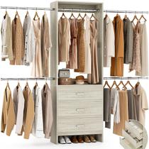 Sistema de armário Aheaplus Closet Organizer 3 gavetas White Oak