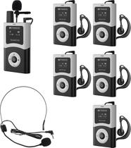Sistema de áudio sem fio para guia turístico Retekess T130U com 1 transmissor e 5 receptores