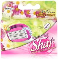 Sistema de barbear Dorco Soft Touch 6 Blade para mulheres com 4 cartuchos
