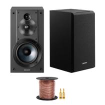Sistema de Caixa de Som de Estante Sony SSCS5 3 Vias com 3 Drivers (Preto) Pacote com Cabo para Caixa de Som 16AWG de 30 metros (2 Itens)