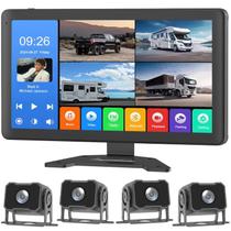 Sistema de câmera de backup Lonazhna 4 canais 1080p HD 10.2" Touch