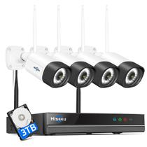 Sistema de câmera de segurança Hiseeu WiFi 5MP Spotlight 3TB 16CH