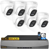 Sistema de câmera de segurança OOSSXX 4K/8.0MP 130 Ultra Grande Angular