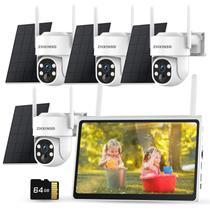 Sistema de câmera de segurança solar ZHXINSD 4K 4MP com monitor de 10" Sistema de câmera de segurança solar ZHXINSD 4K 4MP com monitor de 10"