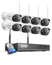 Sistema de câmera de segurança ZOSI 8CH 2K WiFi com 2TB HDD 8x 3MP Sistema de câmera de segurança ZOSI 8CH 2K WiFi com 2TB HDD 8x 3MP