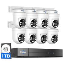 Sistema de Câmeras de Segurança Hiseeu 8x5MP PTZ com Fio e HD de 1TB