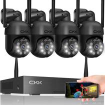 Sistema de Câmeras de Segurança Sem Fio CKK com 4 Unidades, 3MP, PTZ, Externo Sistema de Câmeras de Segurança Sem Fio CKK com 4 Unidades, 3MP, PTZ, Externo