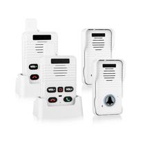 Sistema de campainha sem fio e campainha de intercomunicação full duplex Campainhas sem fio à prova d'água, sem usar as mãos, para sala de aula doméstica, alcance de 1000 pés, 8 níveis de volume, 4 sinos, fáceis de instalar (2 pacotes, brancas) Sistema de campainha sem fio e campainha de intercomunicação full duplex Campainhas sem fio à prova d'água, sem usar as mãos, para sala de aula doméstica, alcance de 1000 pés, 8 níveis de volume, 4 sinos, fáceis de instalar (2 pacotes, brancas)