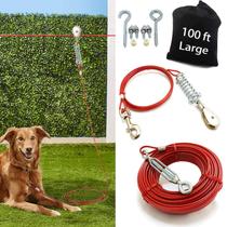 Sistema de Carrinho Aerial Dog Tie Out de 75 Pés para Cães Grandes (até 57kg)