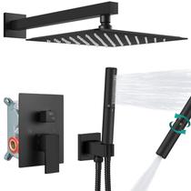 Sistema de chuveiro Aolemi com cabeça de chuveiro de chuva preta fosca