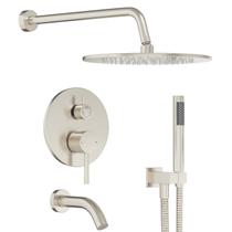Sistema de chuveiro: banheira Gabrylly com cabeça de chuveiro de chuva de 10" Sistema de chuveiro: banheira Gabrylly com cabeça de chuveiro de chuva de 10"