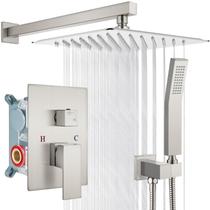 Sistema de chuveiro gotonovo Rainfall Rain Shower 30 cm de níquel escovado