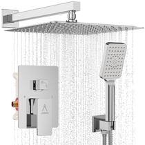 Sistema de chuveiro JQBQS Modern Rain Brass Faucet com válvula cromada