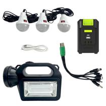 Sistema de Emergência Iluminação Placa Solar 22 Leds Bateria Carrega Celular Eletrônicos - Luatek