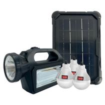 Sistema de Energia Solar de Emergência 22 Leds Painel Solar e Lâmpadas