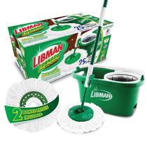 Sistema de esfregão Libman Tornado Spin com 2 cabeças de recarga e balde
