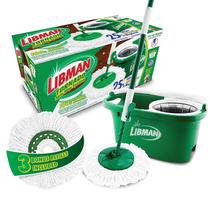 Sistema de esfregão Libman Tornado Spin com 3 cabeças de recarga e balde Sistema de esfregão Libman Tornado Spin com 3 cabeças de recarga e balde