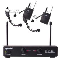 Sistema de fone de ouvido sem fio e microfone de lapela Gemini Sound UHF-02HL-S12