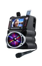 Sistema de karaokê Karaoke USA GF845 com 2 microfones e tela de 7”