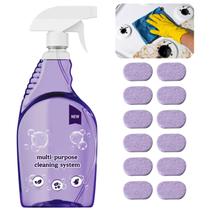 Sistema de limpeza multiuso em spray com tabletes concentrados