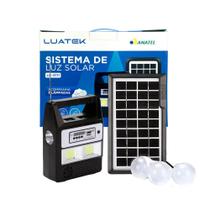 Sistema de Luz Solar com Rádio FM MP3 USB 3 Lâmpadas LED e Carregador Universal - Luatek