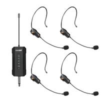 Sistema de microfone de fone de ouvido sem fio ealsem ES-384 4-CH UHF