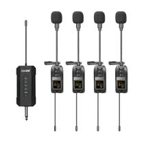 Sistema de microfone de lapela sem fio ealsem ES-384 4-CH UHF