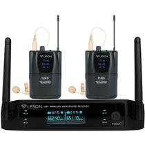 Sistema de Microfone Duplo sem Fio Leson LS962 Preto