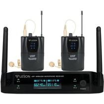 Sistema De Microfone Duplo Sem Fio Leson Ls962 Preto