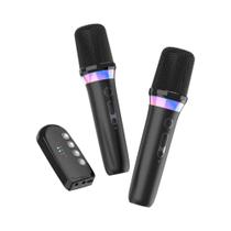 Sistema De Microfone Karaoke Sem Fio Bluetooth 5.3 Com Mixer DSP Luzes RGB Amplificador AUX De 3.5mm