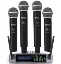 Sistema de microfone sem fio BOMGE Pro V430 de 4 canais com 4 microfones Sistema de microfone sem fio BOMGE Pro V430 de 4 canais com 4 microfones