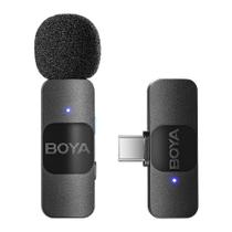 Sistema de Microfone Sem Fio Boya by-v10 Lapela Usb C 2.4Ghz
