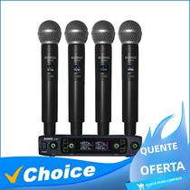 Sistema De Microfone Sem Fio De 4 Canais BOMGE Profissional Portátil Para Karaokê Em Casa, Festas,