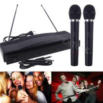 Sistema de microfone sem fio de alta qualidade Dual Handheld 2 x Mic Cordless Receiver