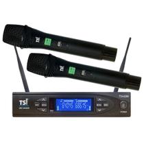 Sistema de Microfone Sem Fio Duplo de Mão 8299 UHF - TSI