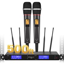 Sistema de microfone sem fio Fesley X Handheld com alcance UHF de 500 pés