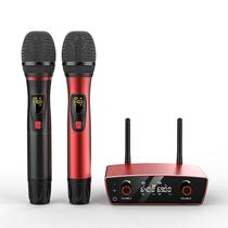 Sistema de microfone sem fio lotame Dual Mic UHF com alcance de 275 pés