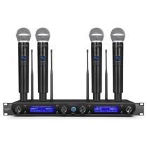 Sistema de microfone sem fio MicrocKing MK240-1 com 4 microfones de mão, alcance de 40 m Sistema de microfone sem fio MicrocKing MK240-1 com 4 microfones de mão, alcance de 40 m
