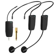 Sistema de microfone sem fio OxxYeeks para 2 pessoas com alcance de 50 m