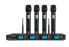 Sistema de microfone sem fio PRORECK MX44 4 canais UHF com 4 microfones Sistema de microfone sem fio PRORECK MX44 4 canais UHF com 4 microfones