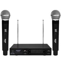 Sistema de Microfone Sem Fio Prosper P-6183 com 2 Microfones Bivolt - Preto Sistema de Microfone Sem Fio Prosper P-6183 com 2 Microfones Bivolt - Preto