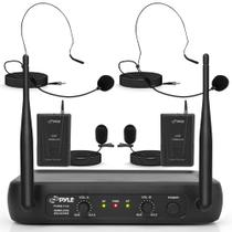 Sistema de microfone sem fio Pyle PDWM2145 com 2 lapas e 2 fones de ouvido