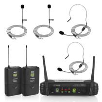 Sistema de microfone sem fio Pyle PDWM3400 com 2 microfones preto