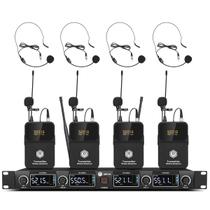 Sistema de Microfone Sem Fio W IN-MIX 4 Canais com Alcance de 80 m Sistema de Microfone Sem Fio W IN-MIX 4 Canais com Alcance de 80 m