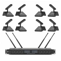 Sistema de microfone sem fio XTUGA YT8 UHF 8 canais Desktop